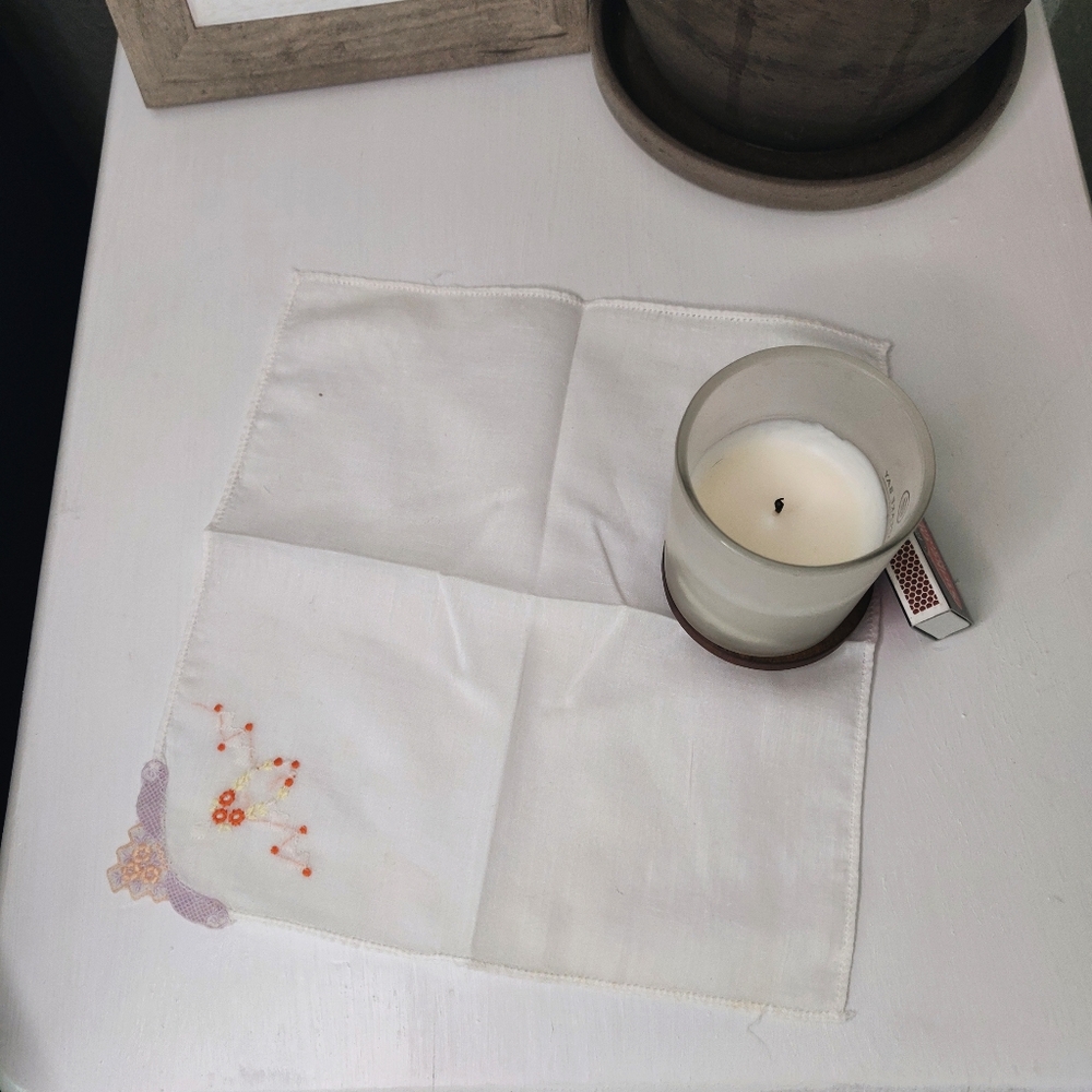 Vintage Handkerchief with Embroidery and Cutwork